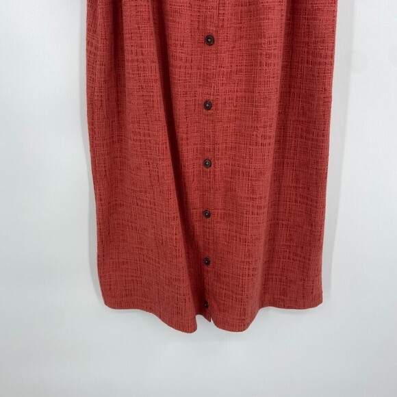 MADEWELL Burnt Orange Rust Off The Shoulder Textured Button Front Dress Size XS - Picture 4 of 7